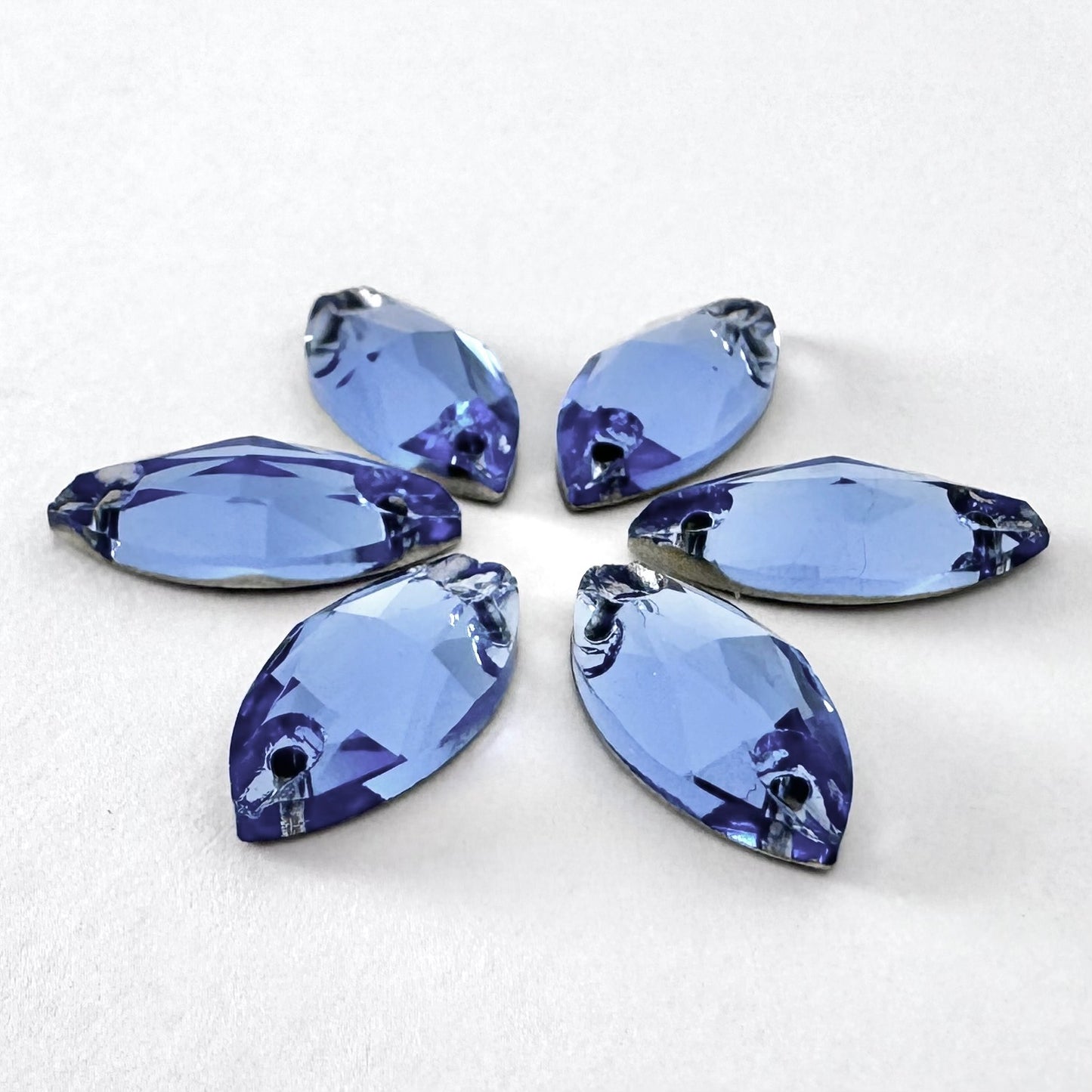 Light Sapphire Glass Navette