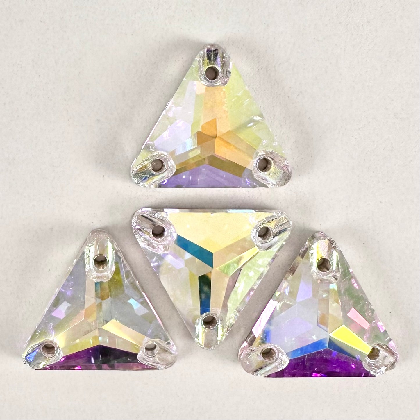 Crystal AB Glass Triangle (wide facet)
