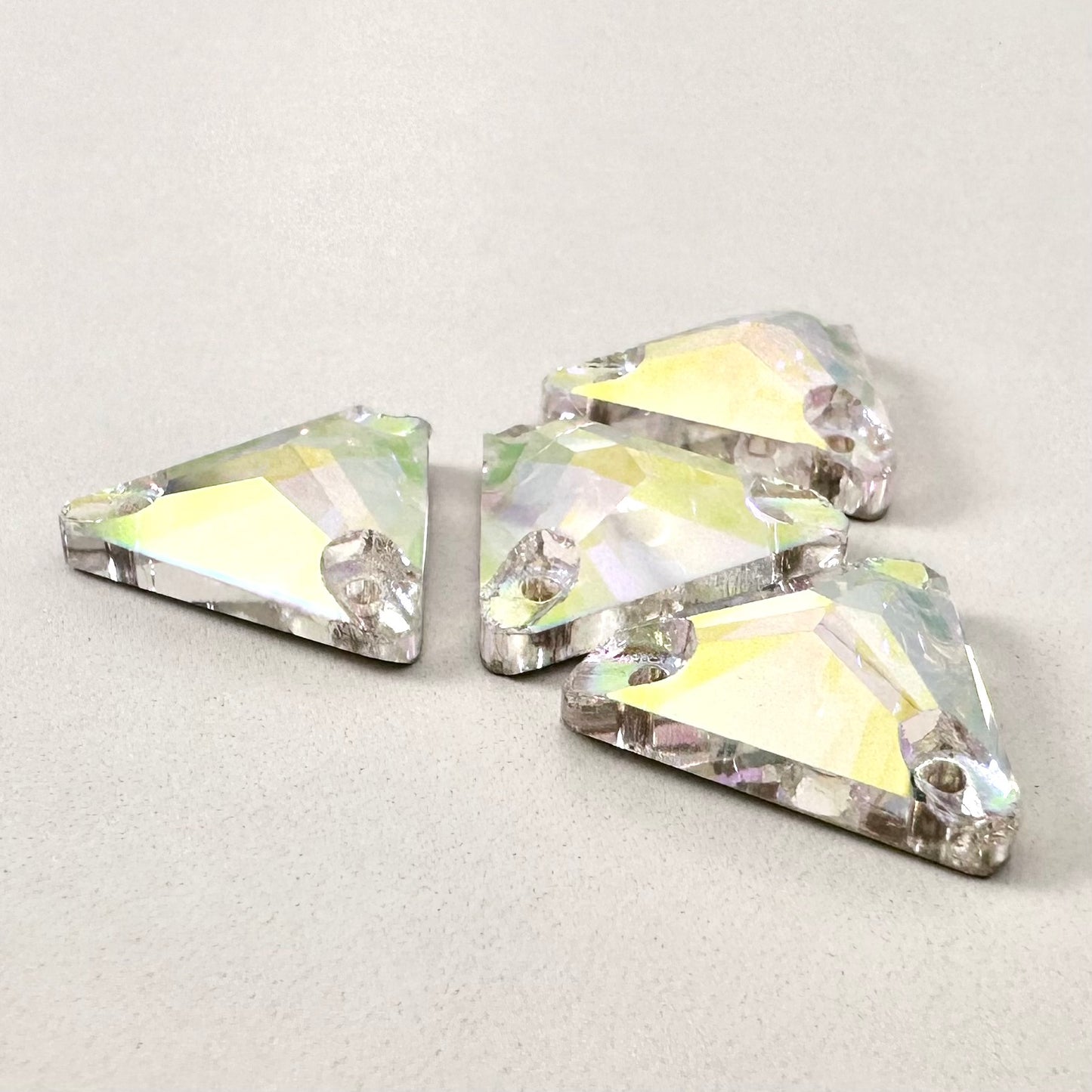 Crystal AB Glass Triangle (wide facet)