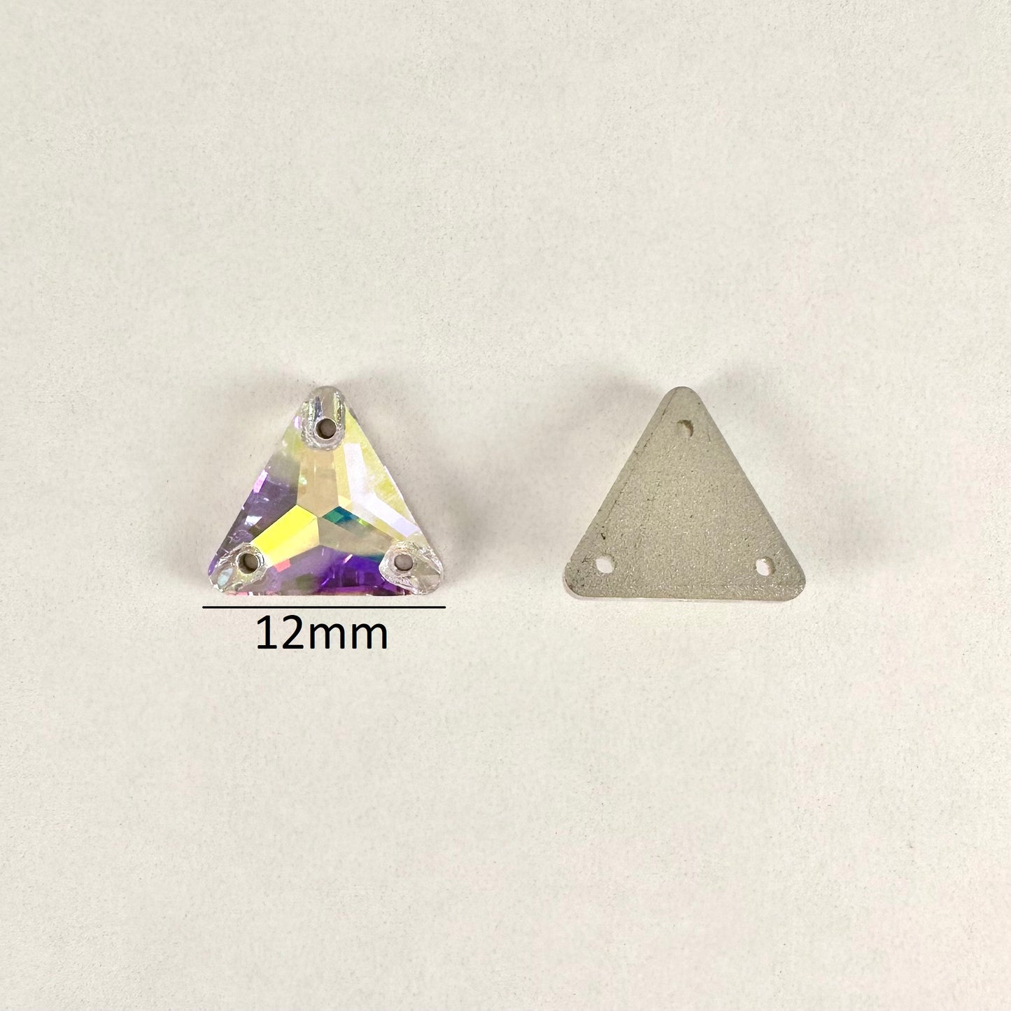 Crystal AB Glass Triangle (wide facet)