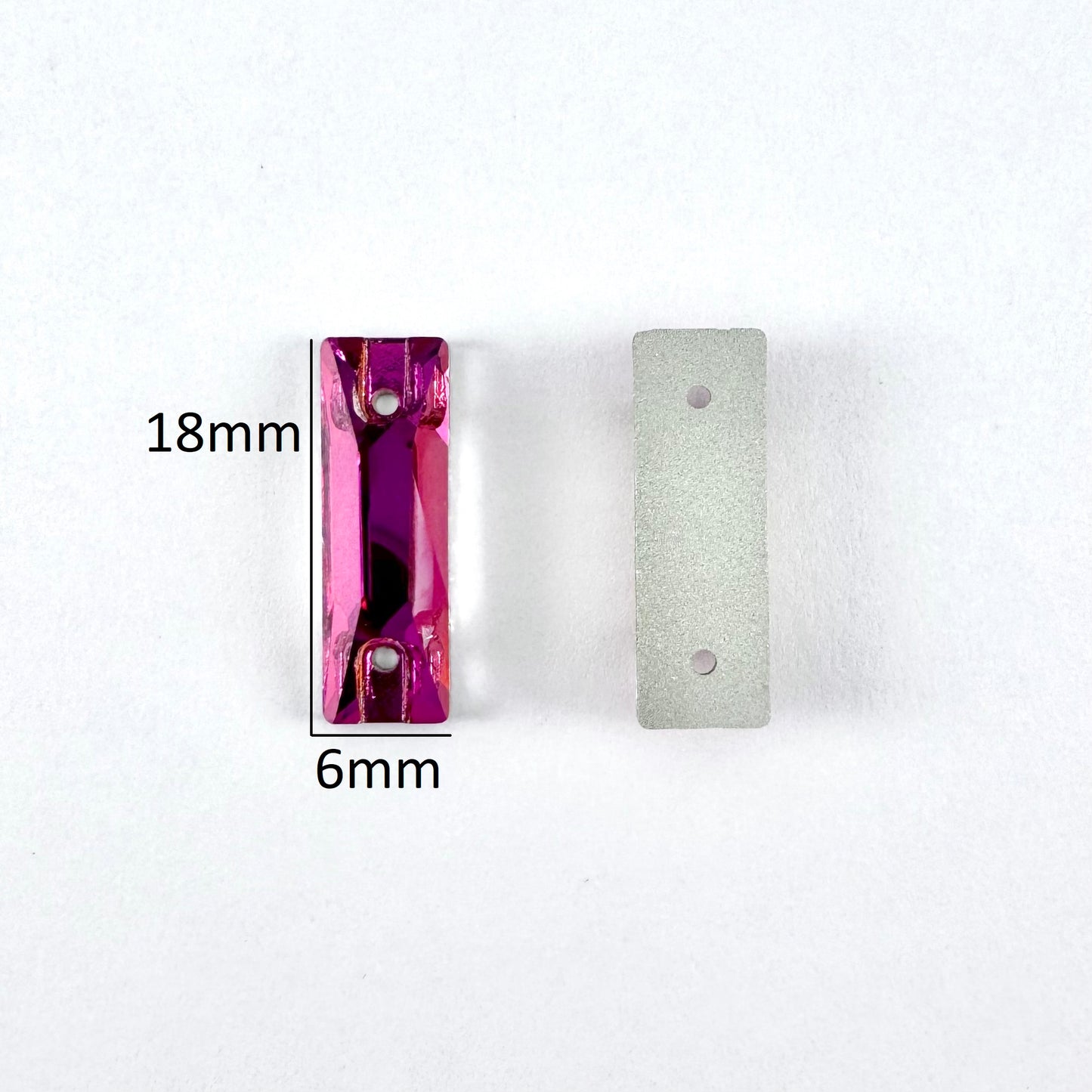 CLEARANCE - Fuchsia Glass Baguette