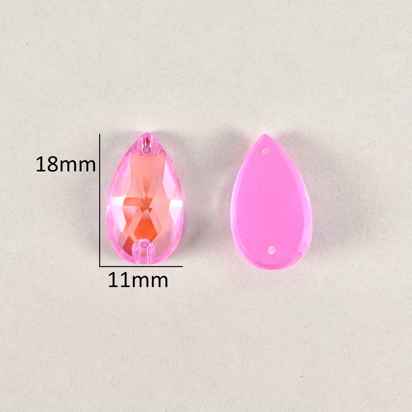 Opaque Light Rose MI Glass Teardrop