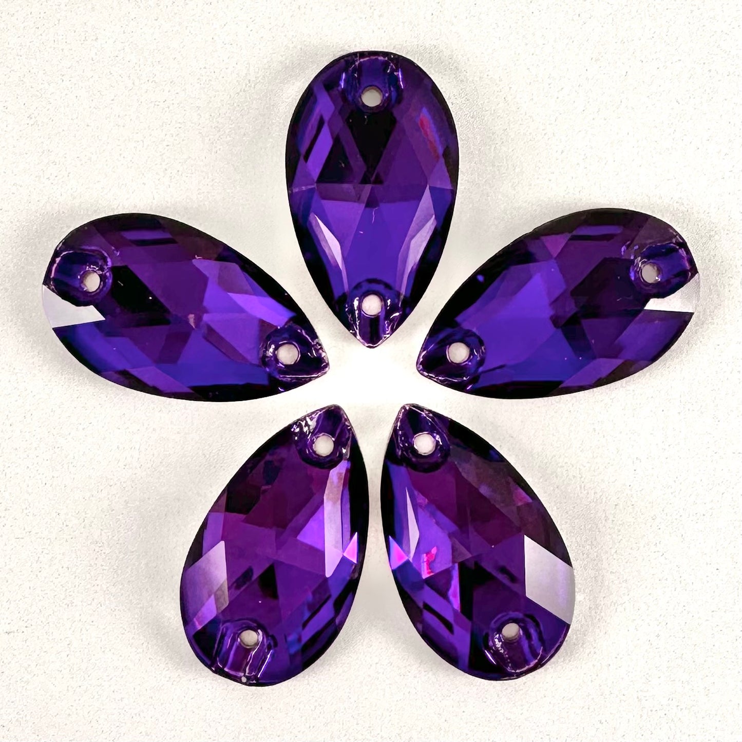 Purple Velvet Glass Teardrop