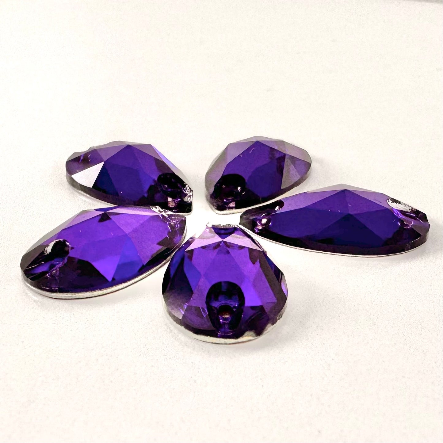 Purple Velvet Glass Teardrop