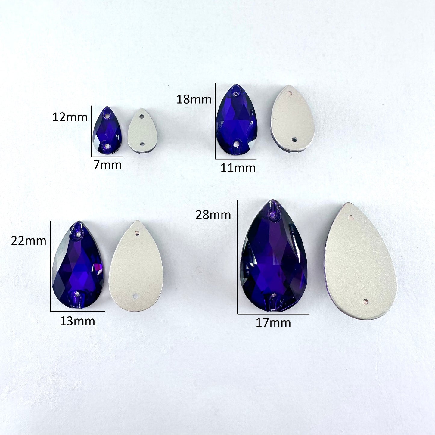 Purple Velvet Glass Teardrop