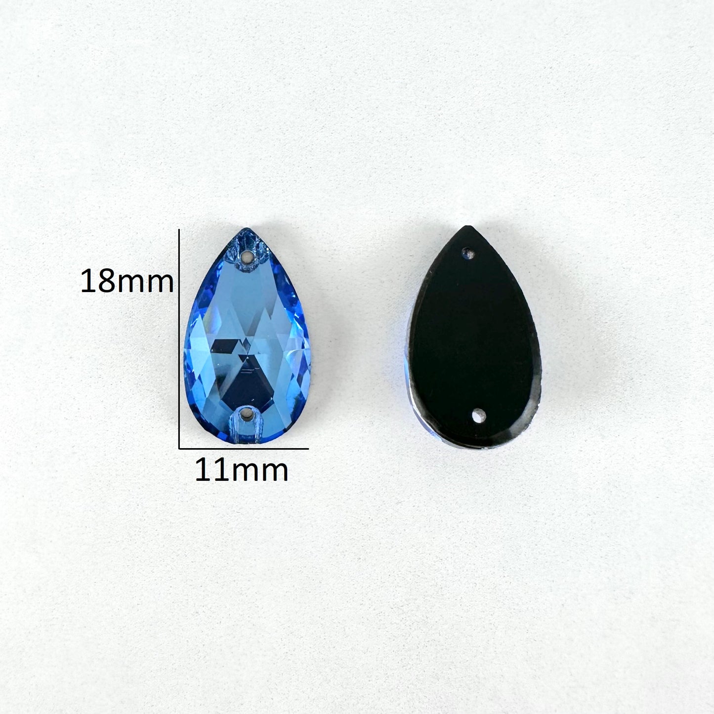 Opaque Light Sapphire Luminescent MI Glass Teardrop