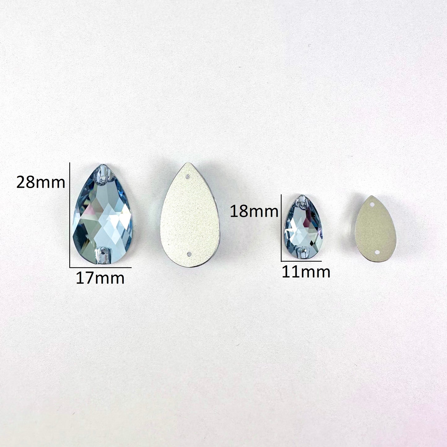 Light Sapphire Glass Teardrop