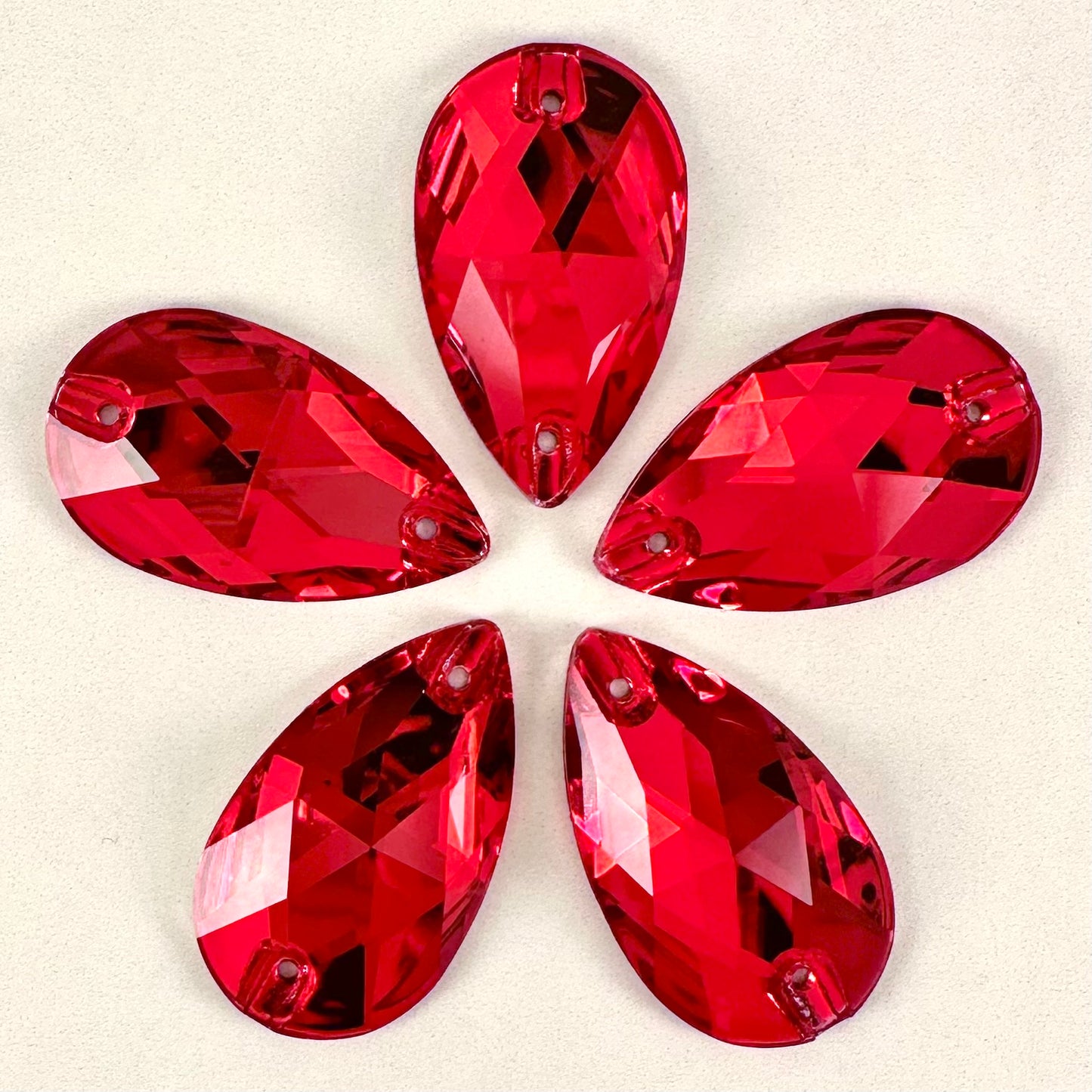 Light Siam Glass Teardrop