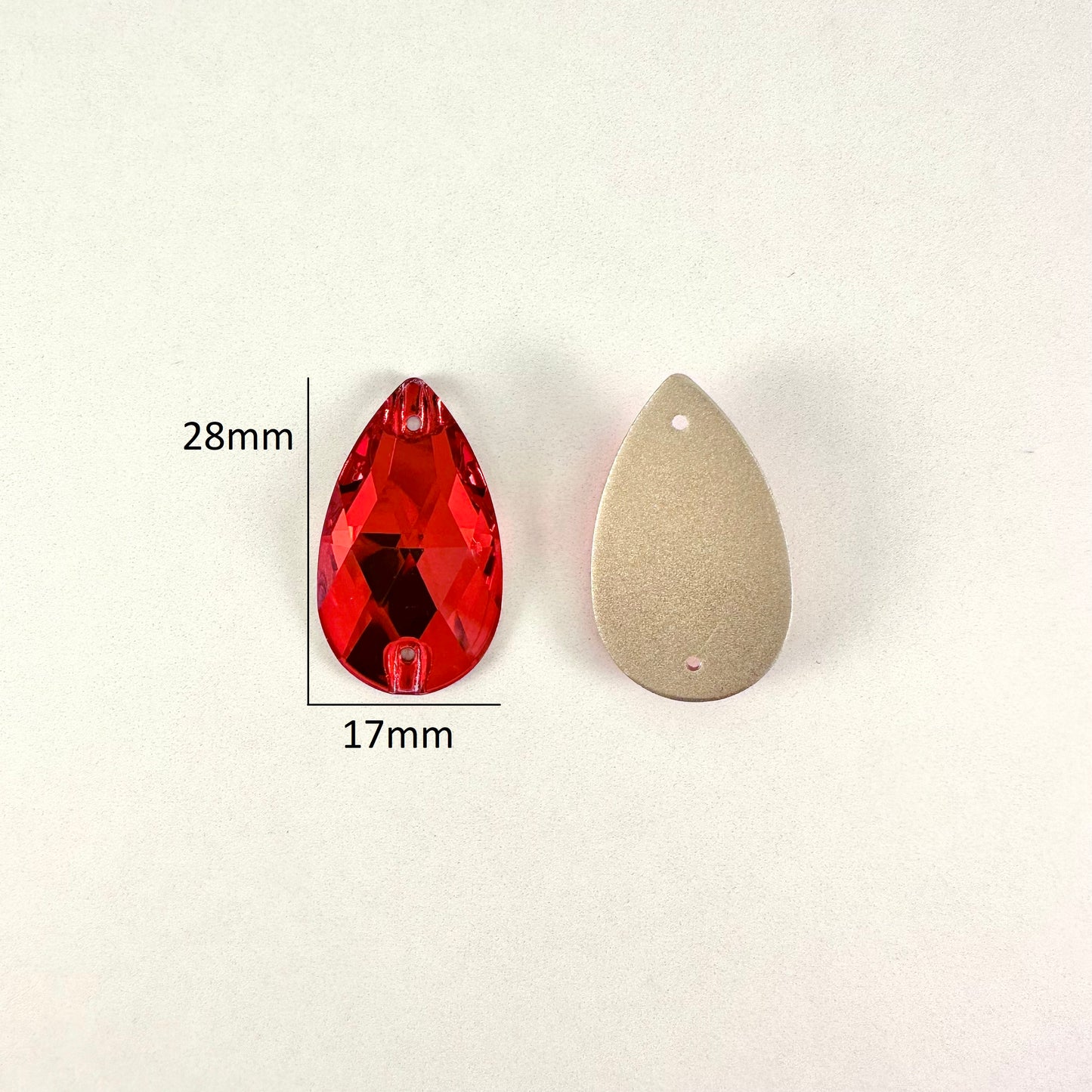 Light Siam Glass Teardrop