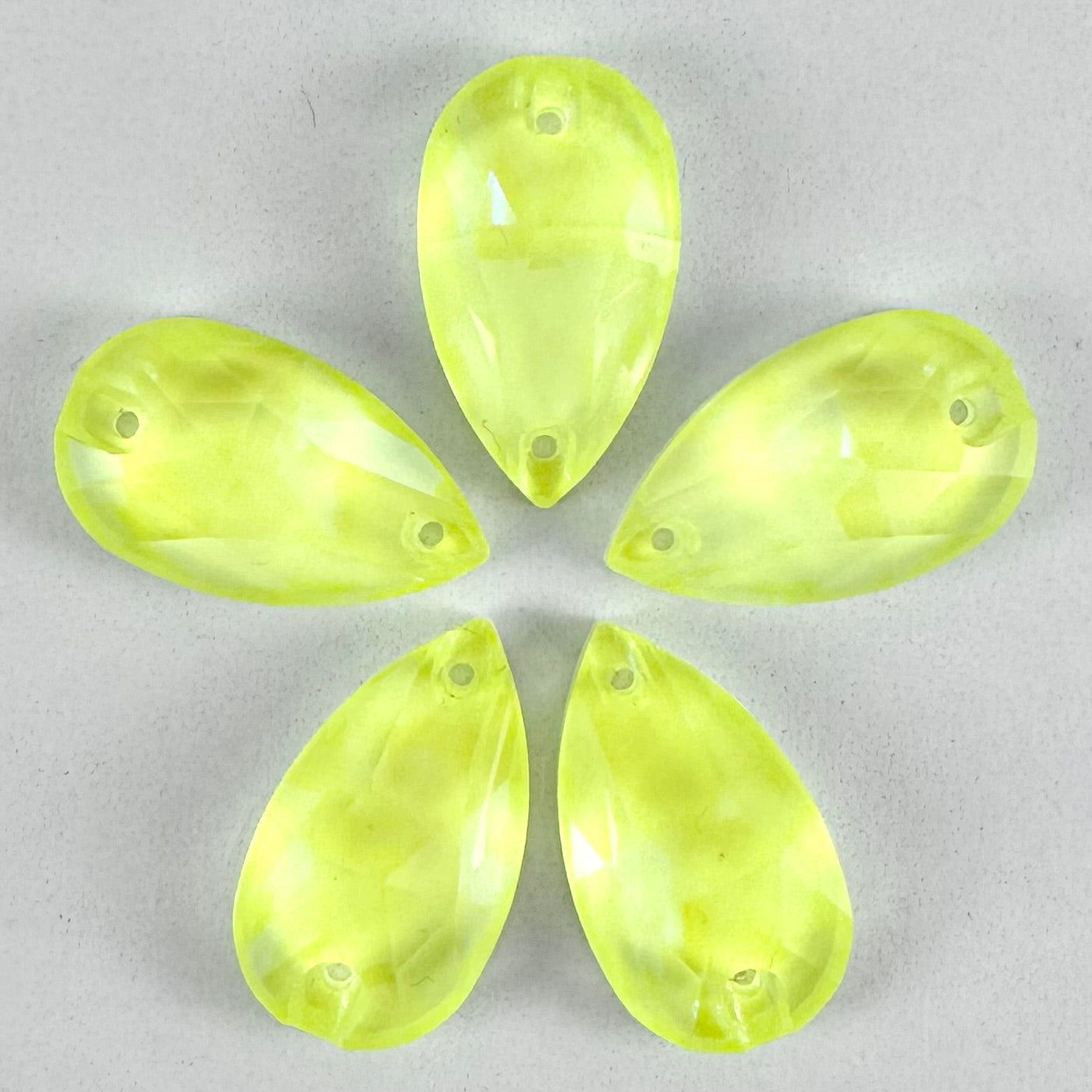 Neon Yellow Glass Teardrop