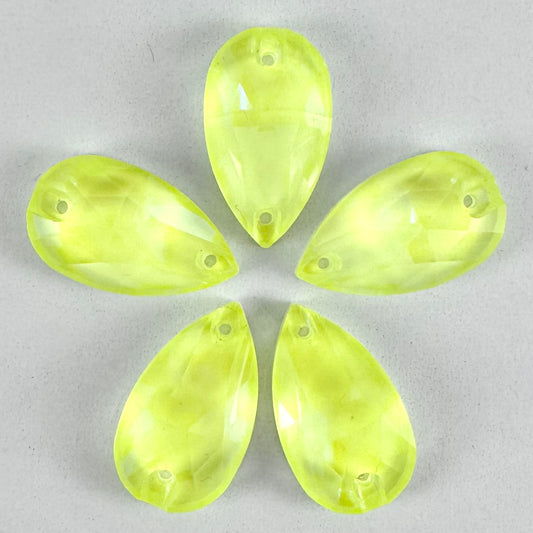 Neon Yellow Glass Teardrop