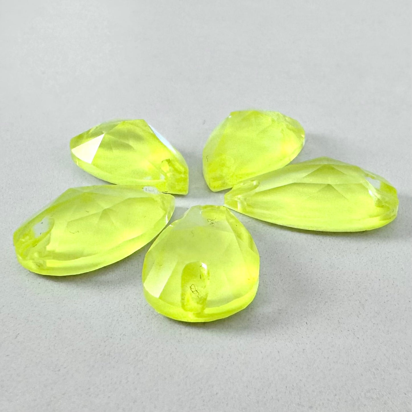 Neon Yellow Glass Teardrop