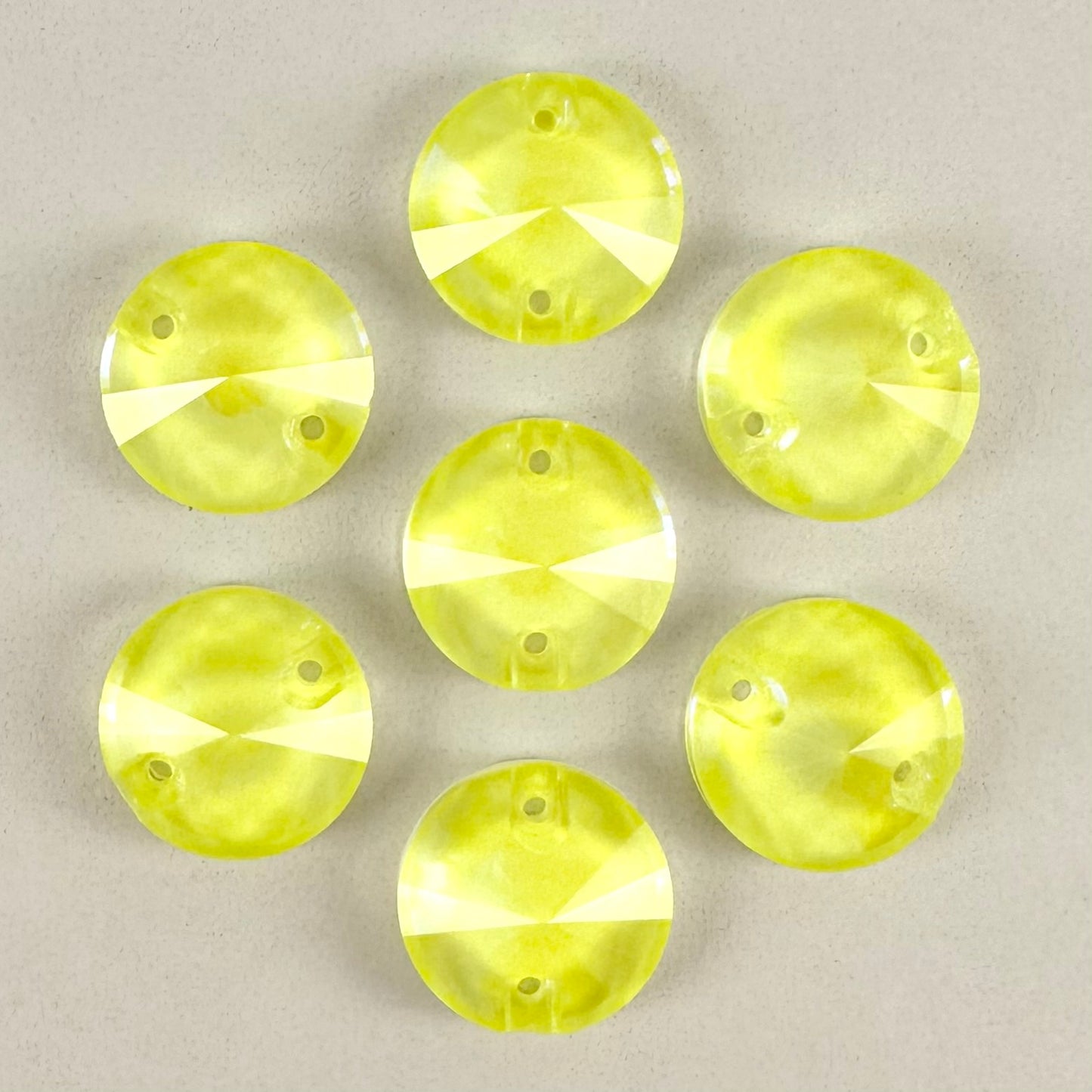 Neon Yellow Glass Rivoli