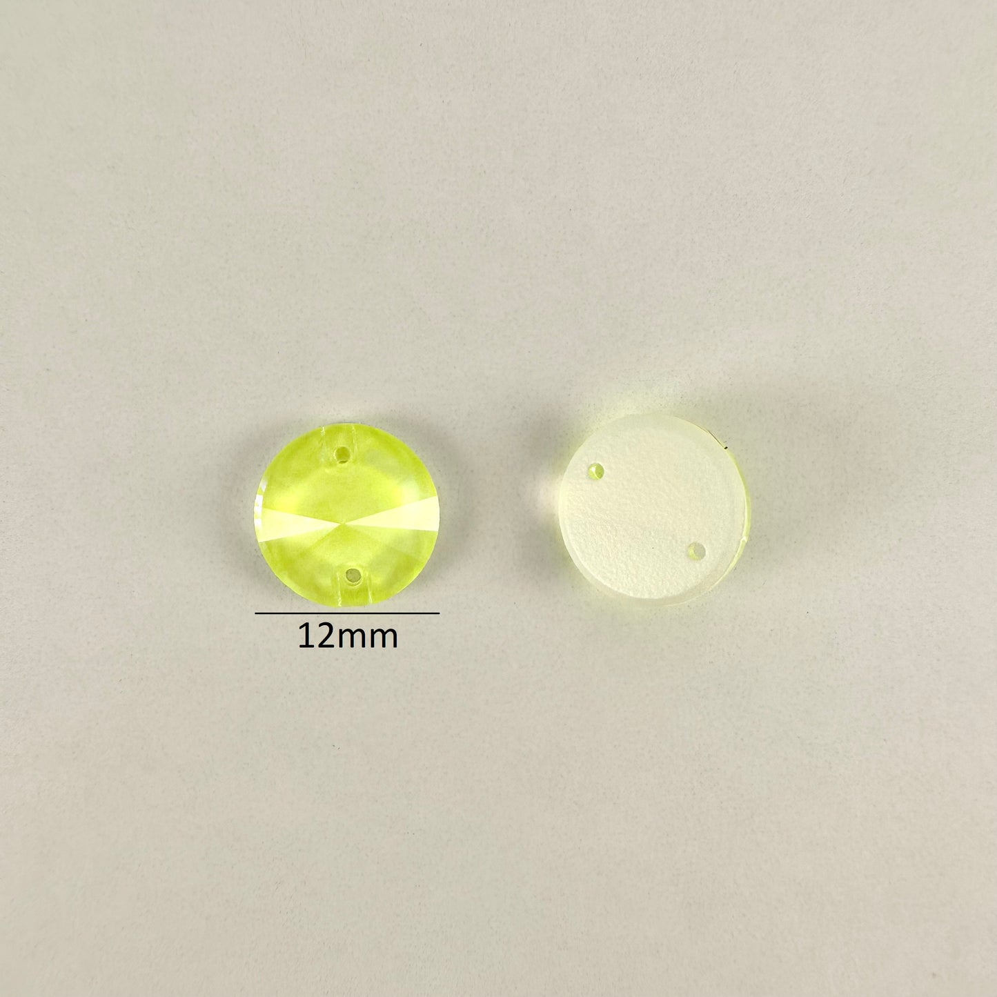 Neon Yellow Glass Rivoli