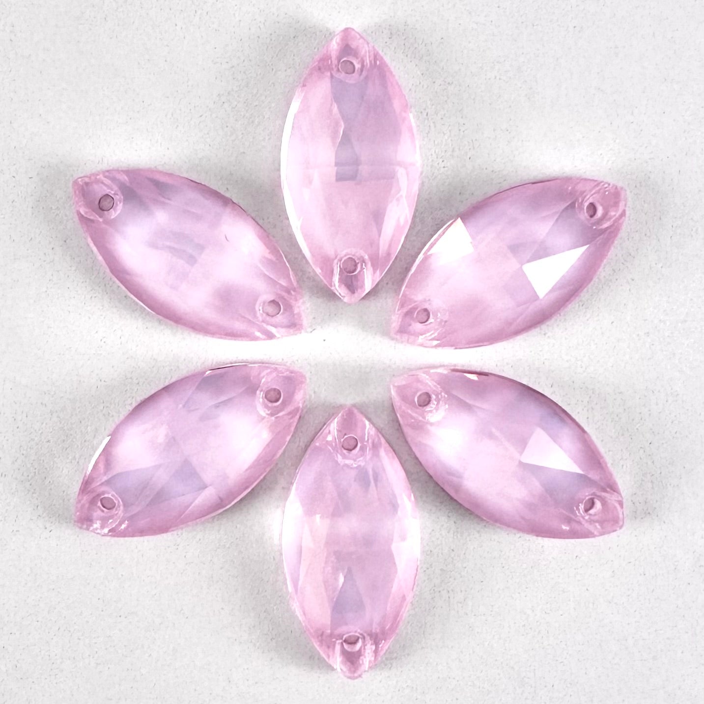 Opaque Rose Opal AM Glass Navette