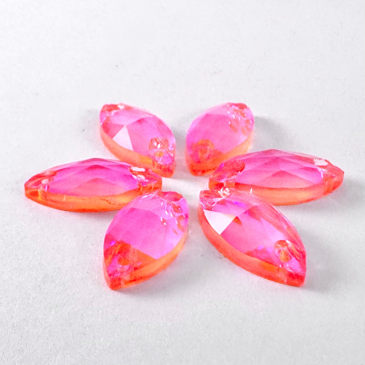 Luminous Neon Hyacinth Glass Navette