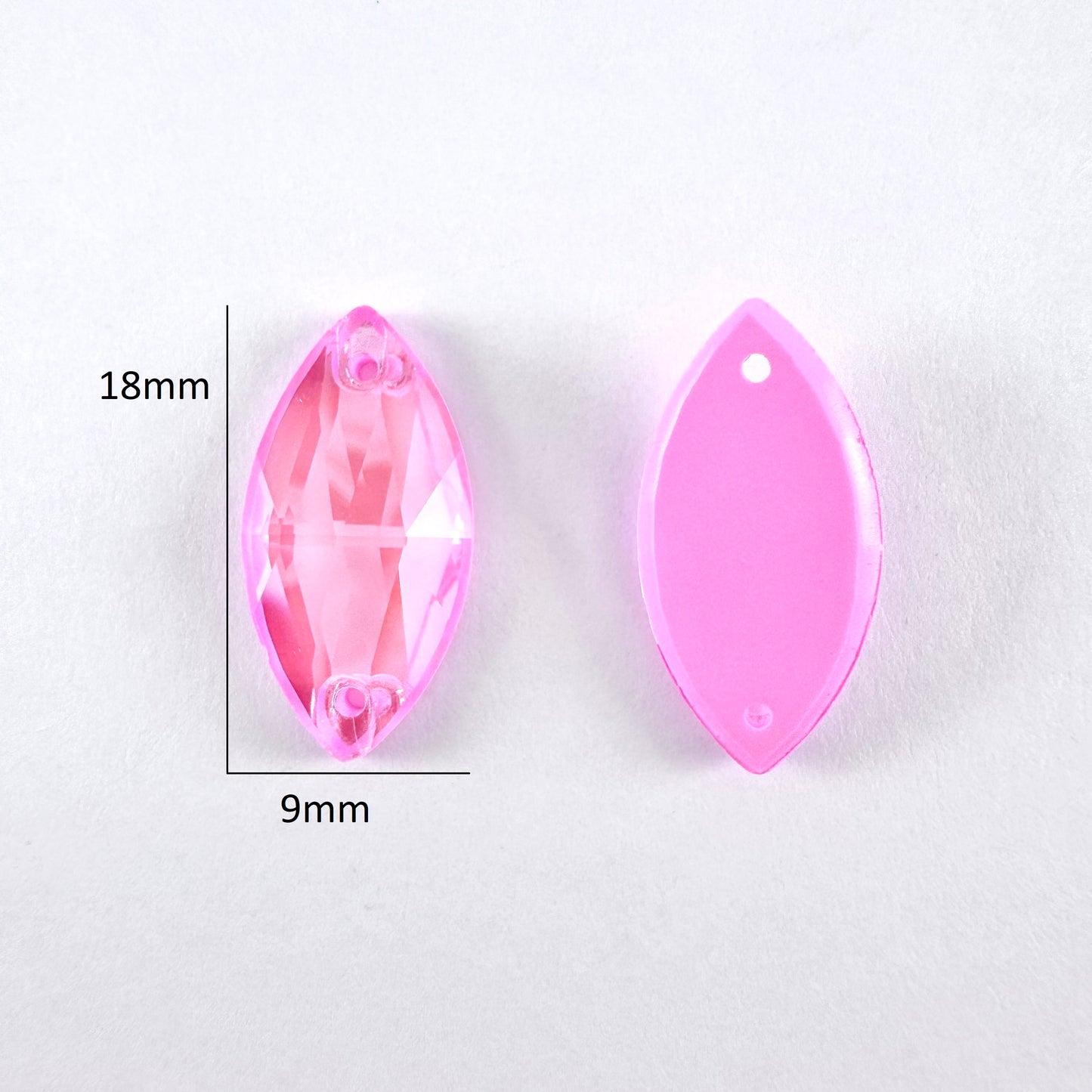 Opaque Light Rose MI Glass Navette