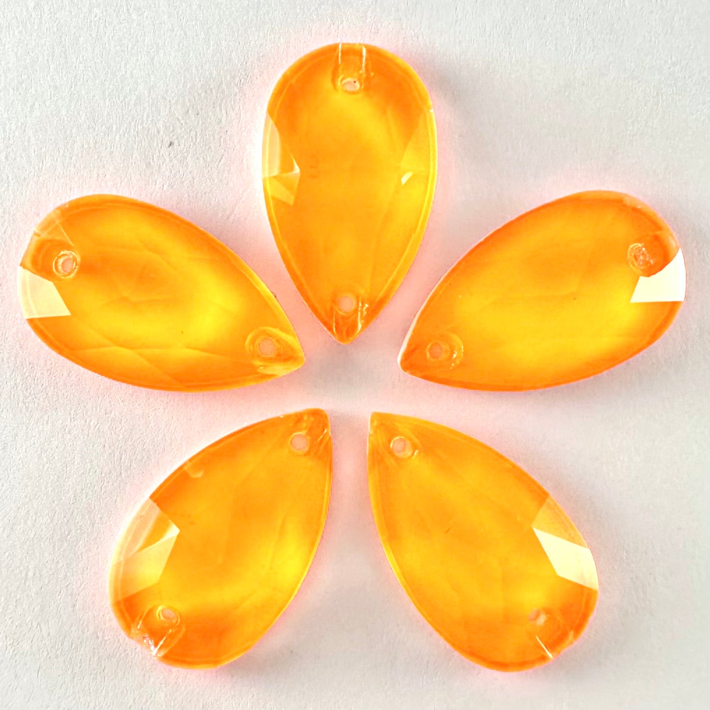 Neon Orange Glass Teardrop
