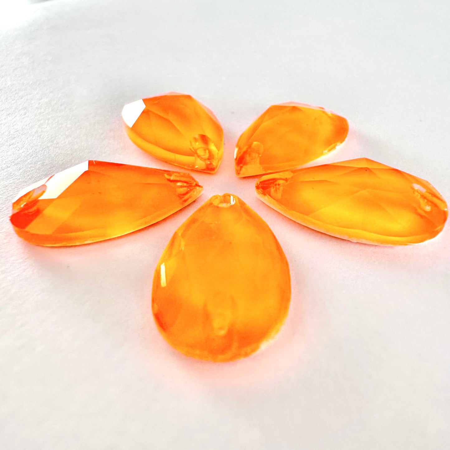 Neon Orange Glass Teardrop