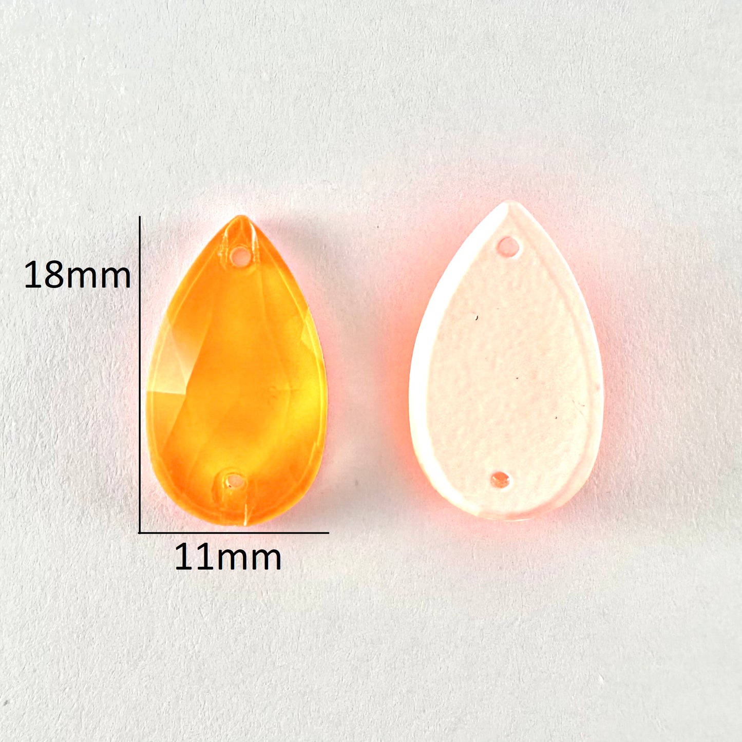 Neon Orange Glass Teardrop