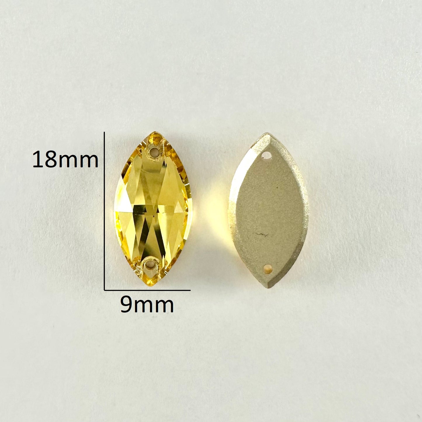Light Topaz Glass Navette