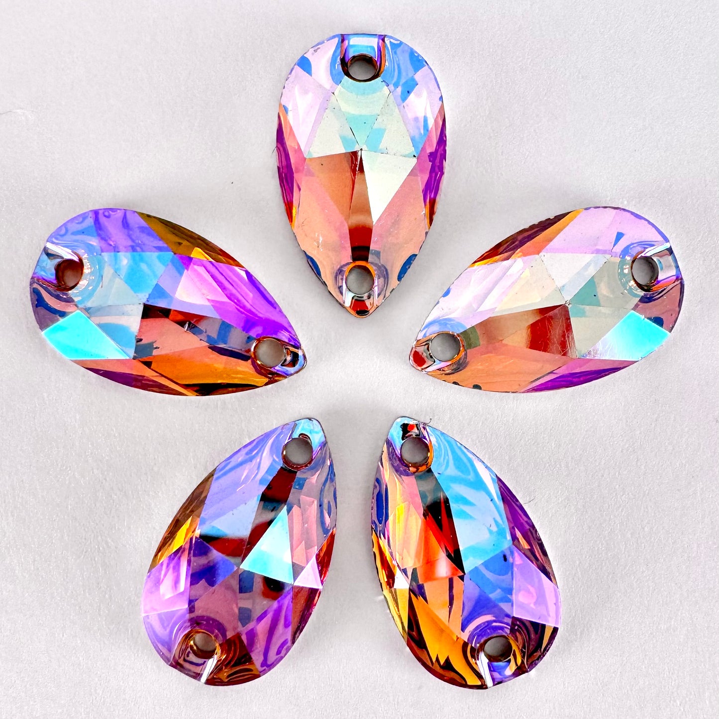 Orange AB Acrylic Teardrop