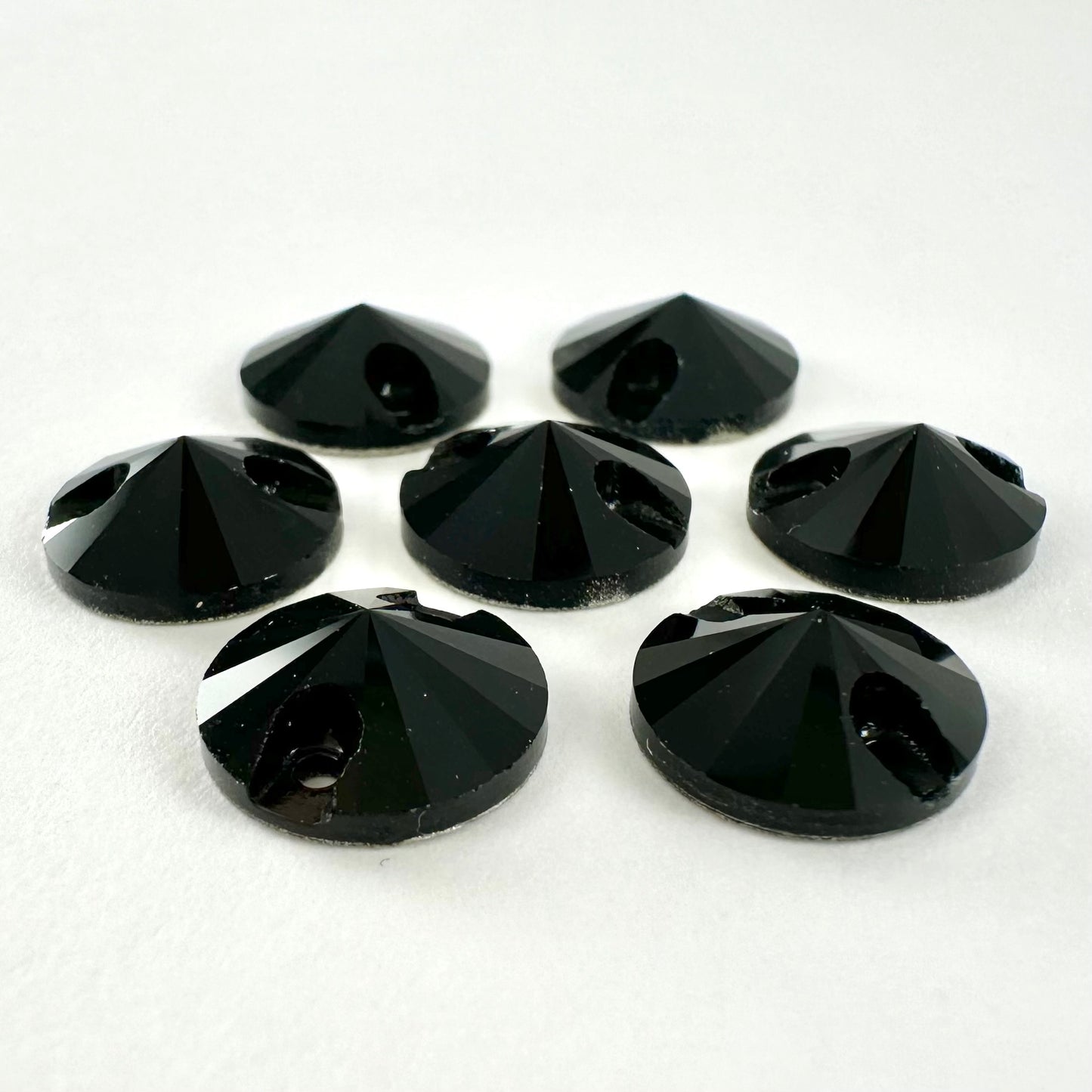 Jet Black Glass Rivoli