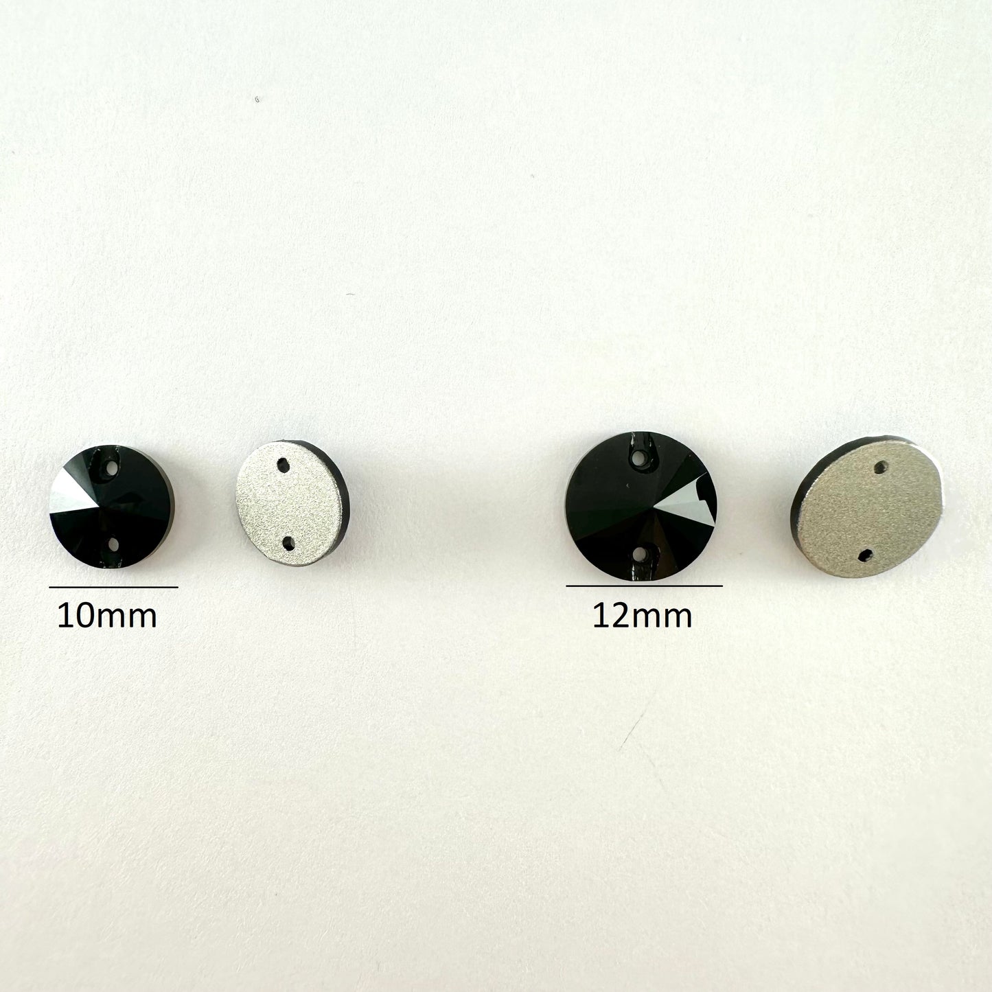 Jet Black Glass Rivoli