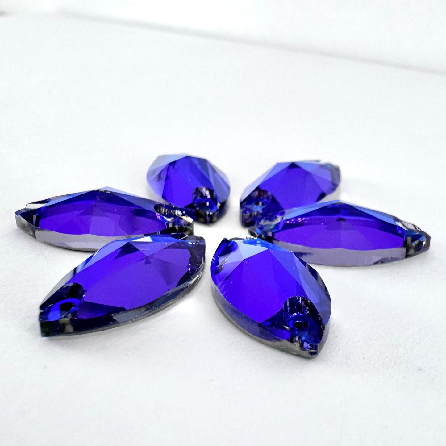 Bermuda Blue Glass Navette