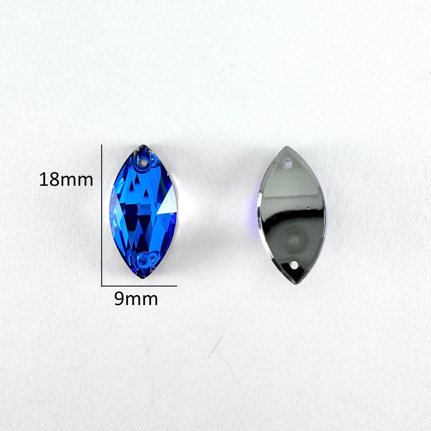 Bermuda Blue Glass Navette