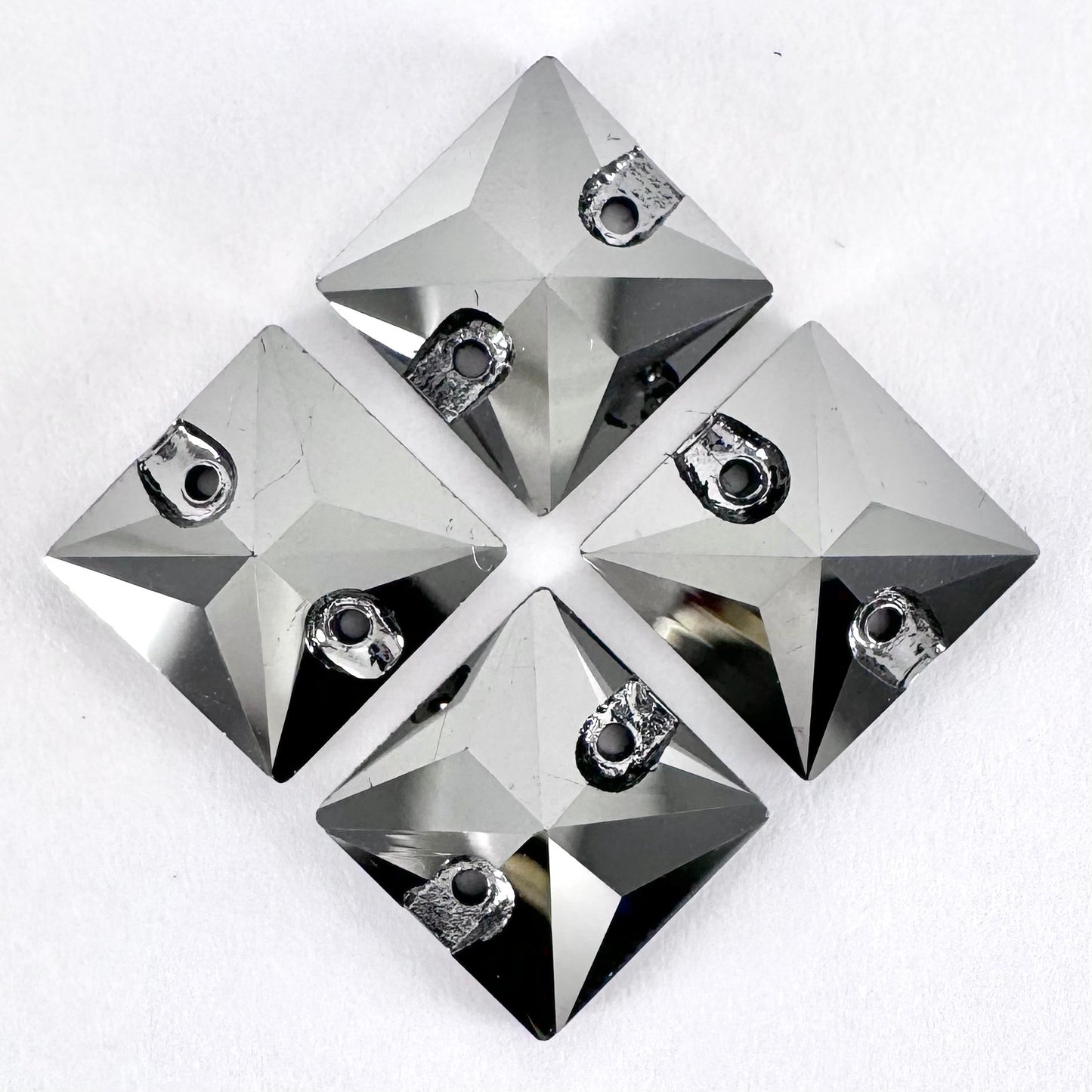 Jet Hematite Glass Square
