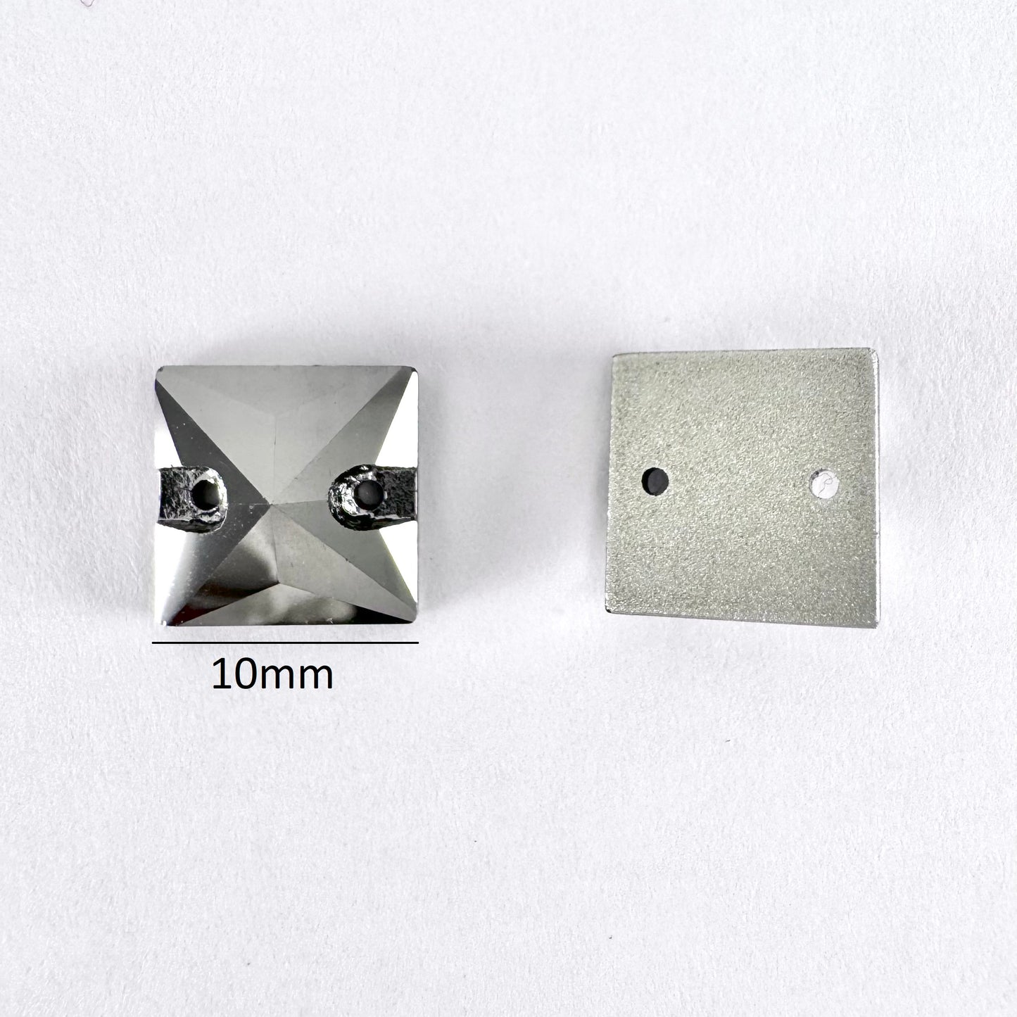 Jet Hematite Glass Square