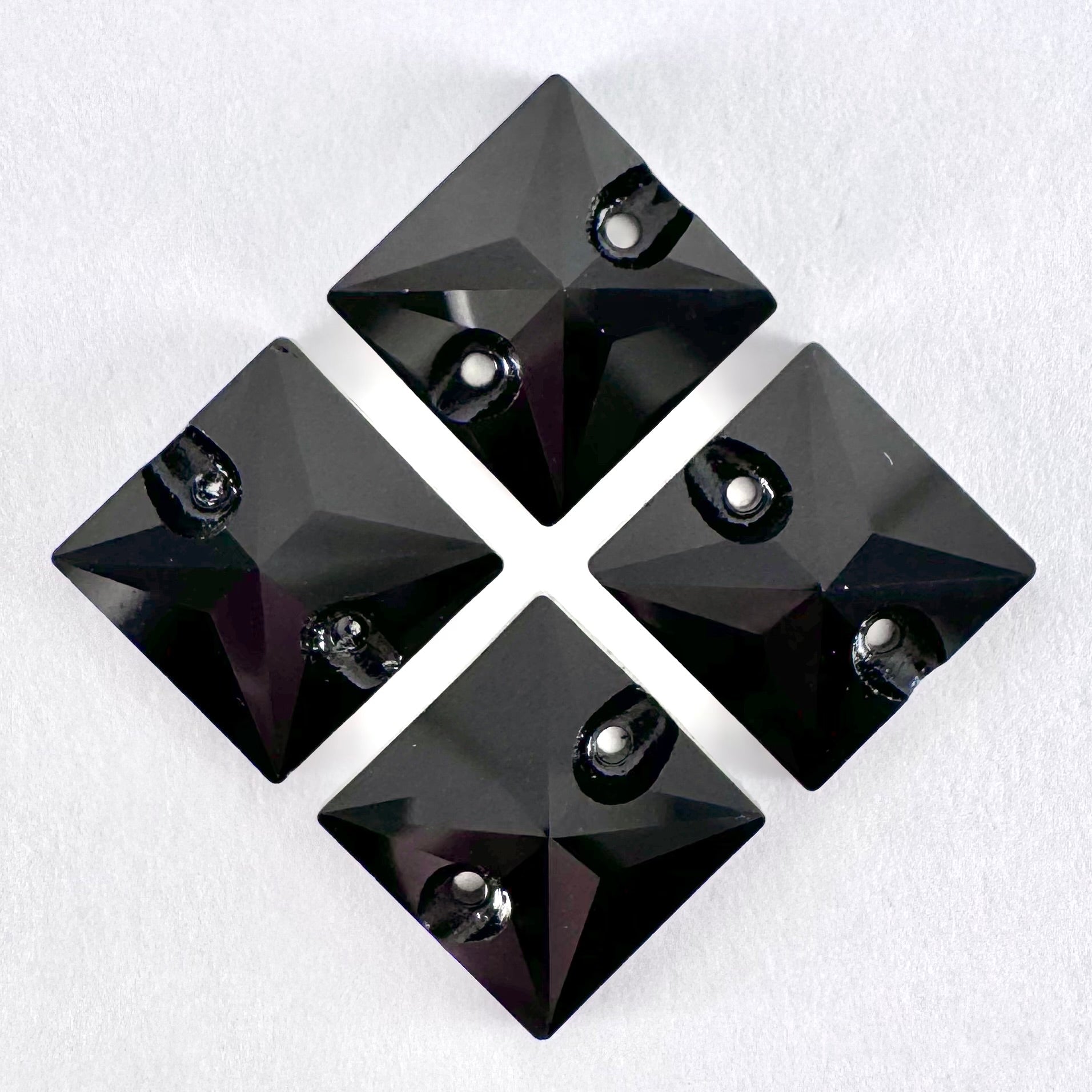 Jet Black Glass Square