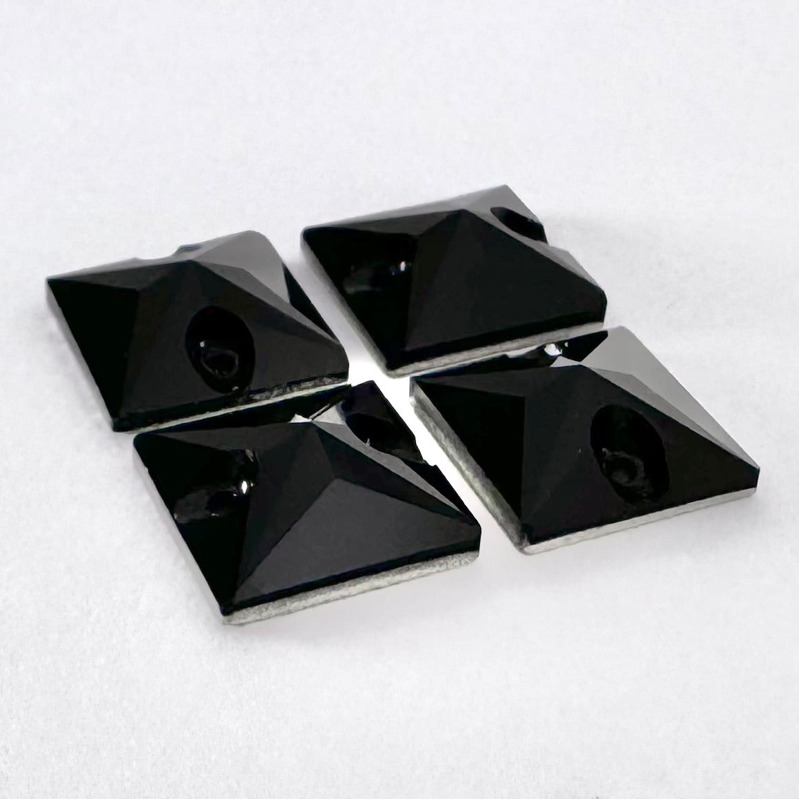 Jet Black Glass Square