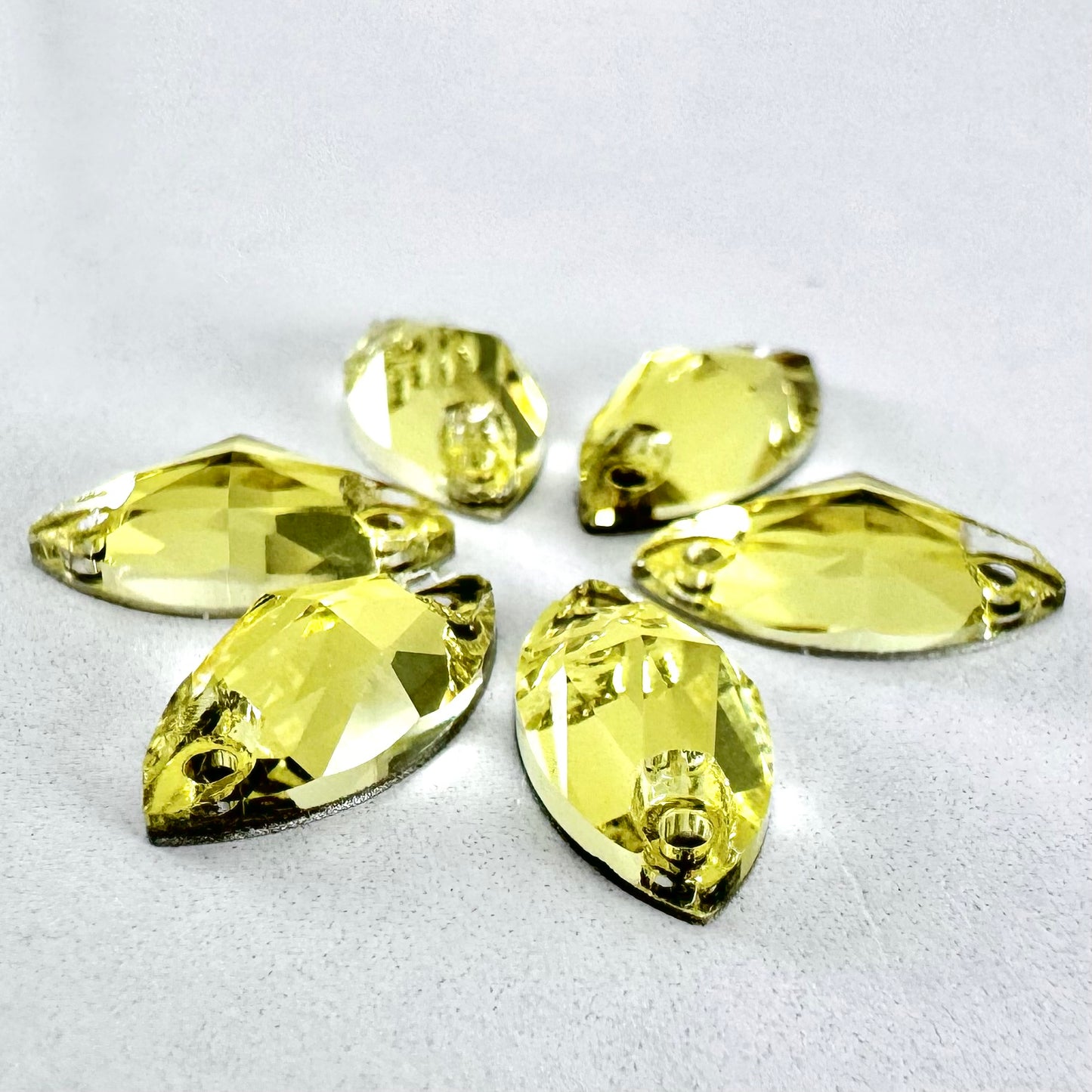 Light Citrine Glass Navette