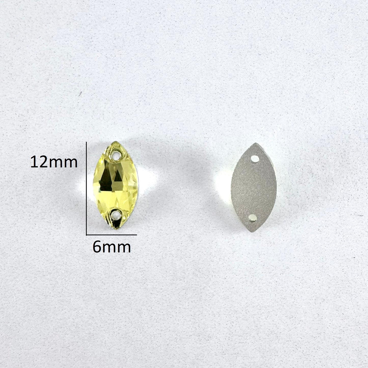 Light Citrine Glass Navette
