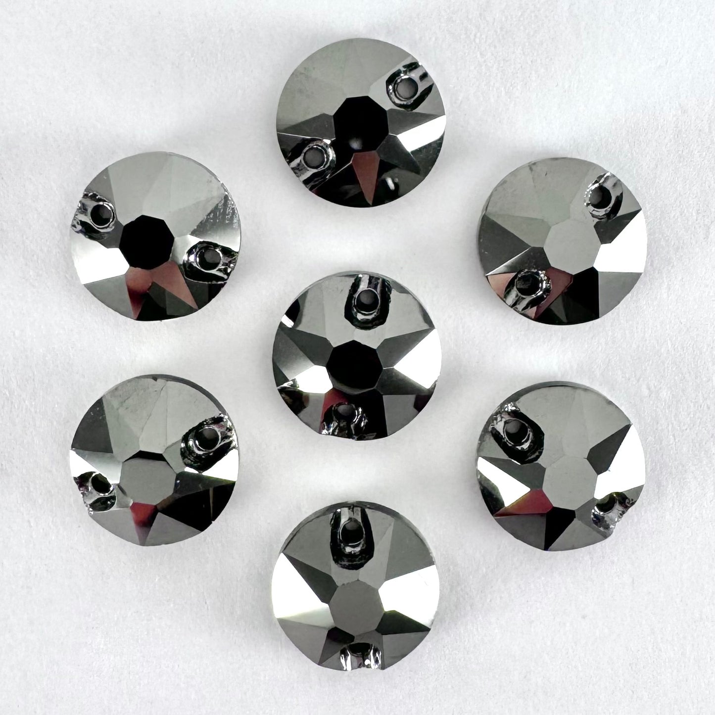 Jet Hematite Glass Rivoli
