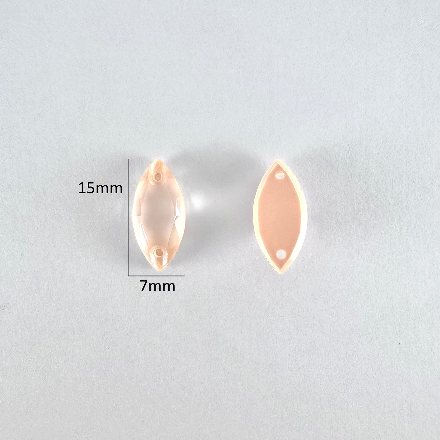 Peach MK Glass Navette