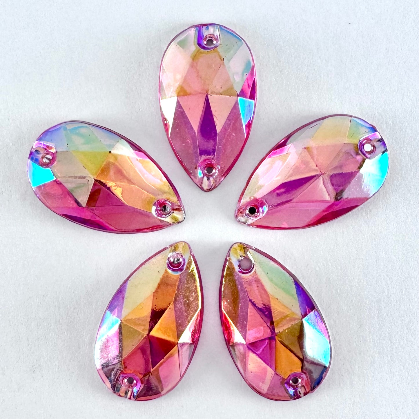 Light Rose AB Acrylic Teardrop