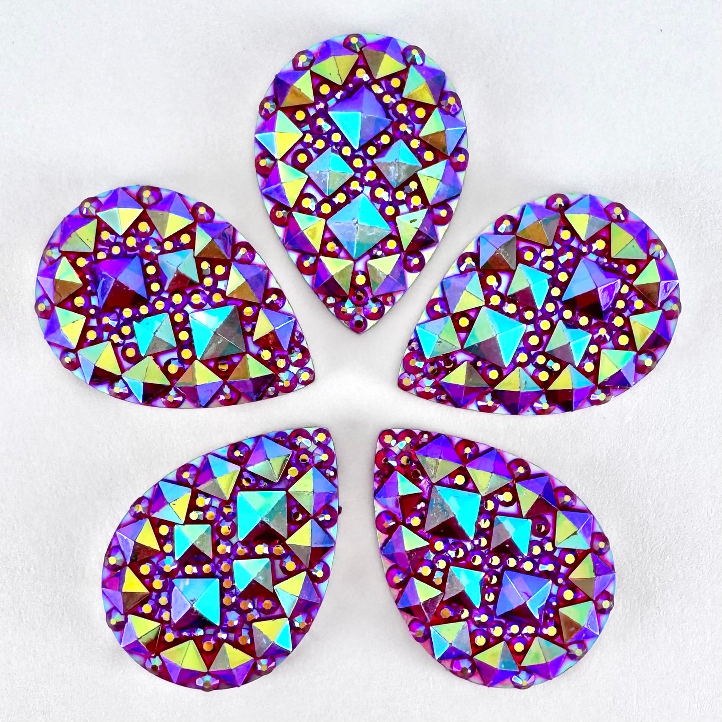 Fuchsia AB Acrylic Textured Teardrop