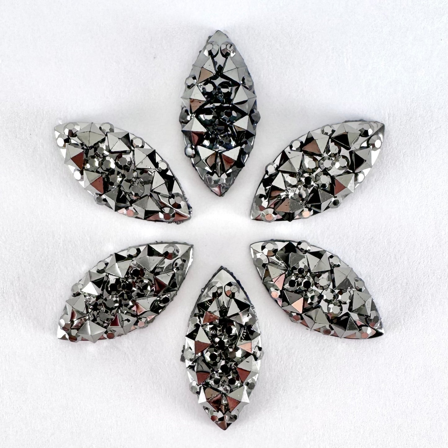 Jet Hematite Acrylic Textured Horse-Eye