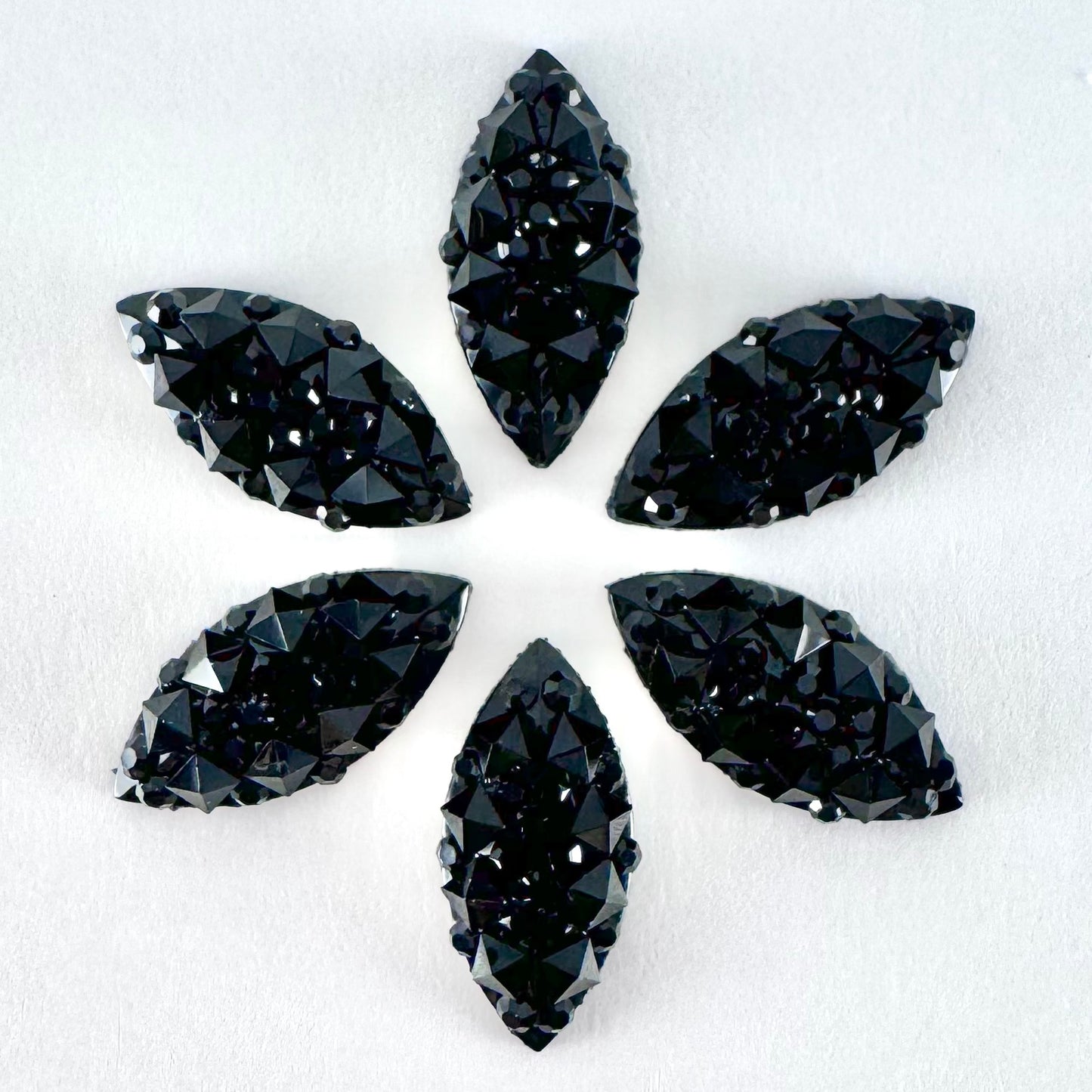 Jet Black Acrylic Textured Horse-Eye