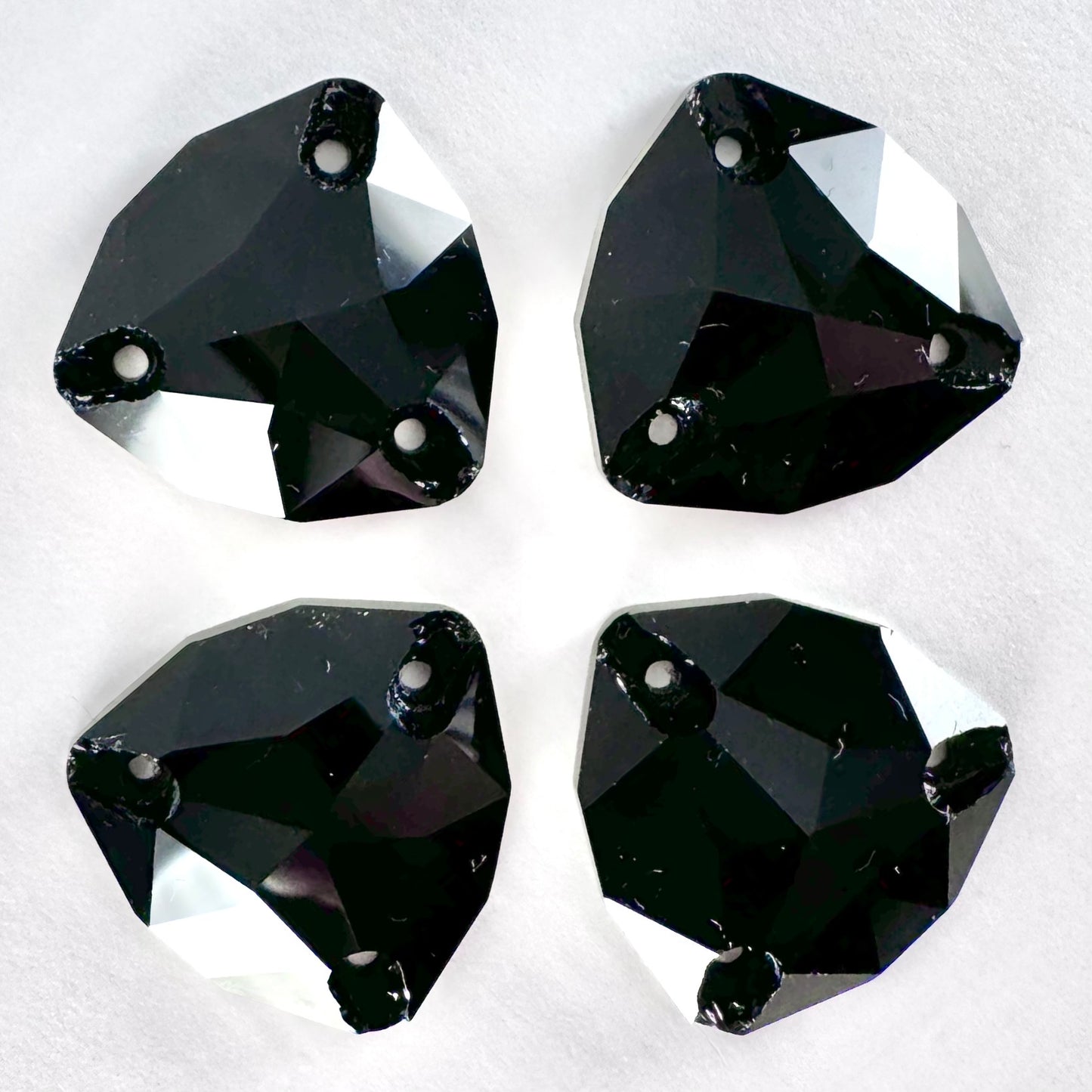 Jet Black Glass Trilliant
