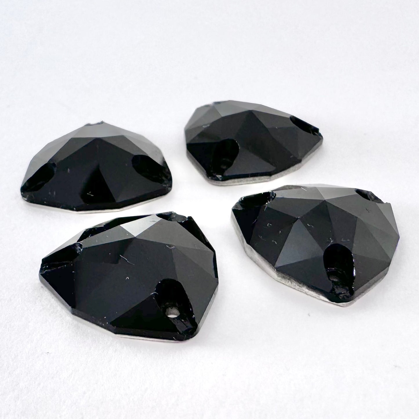 Jet Black Glass Trilliant