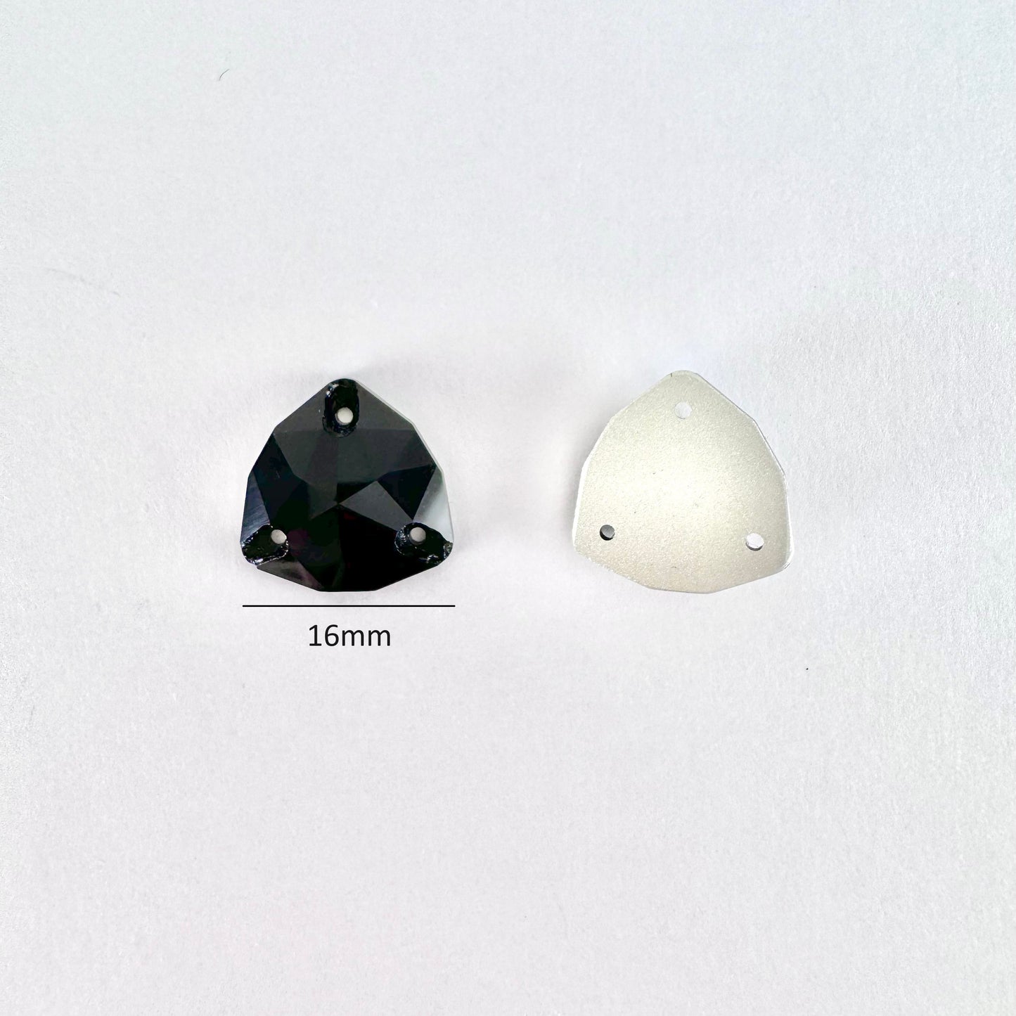 Jet Black Glass Trilliant