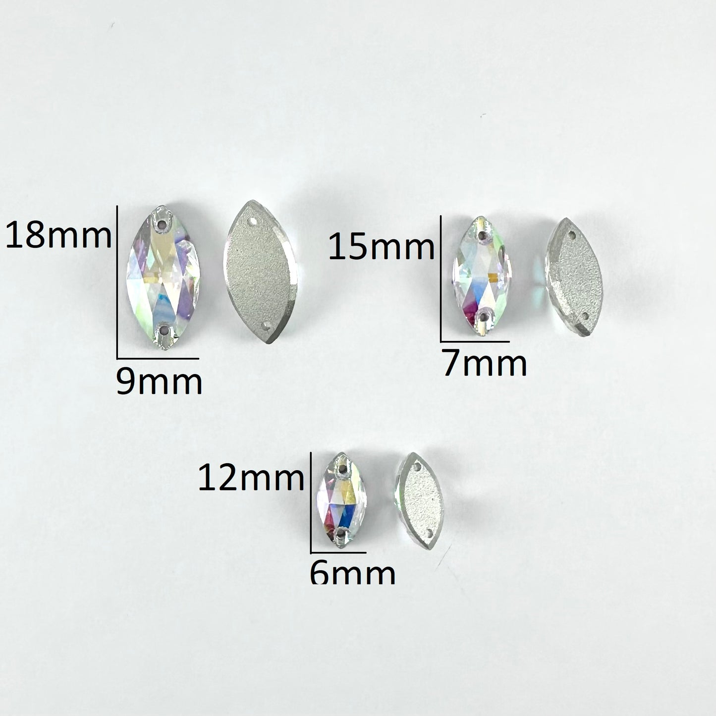 Crystal AB Glass Navette