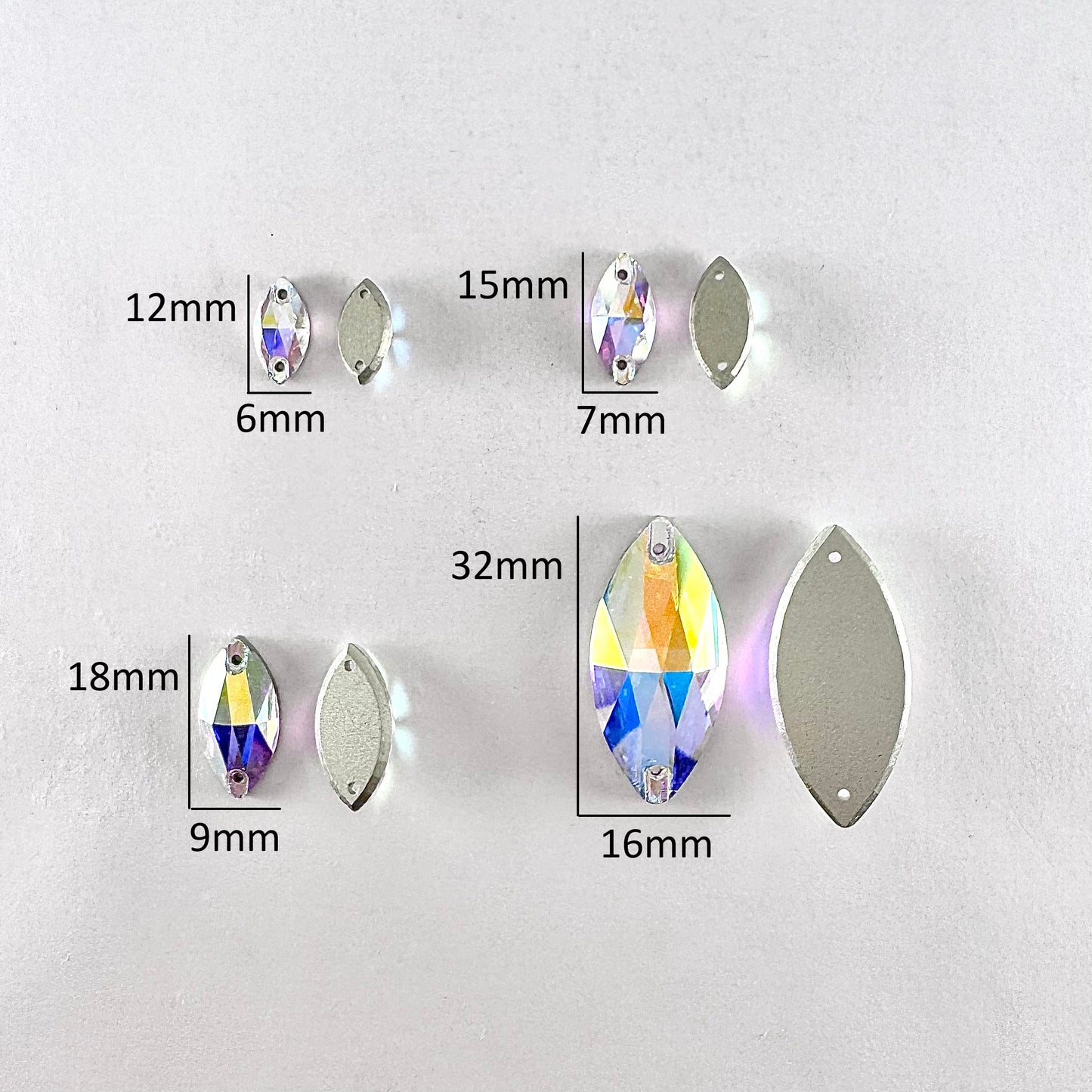 Crystal AB Glass Navette