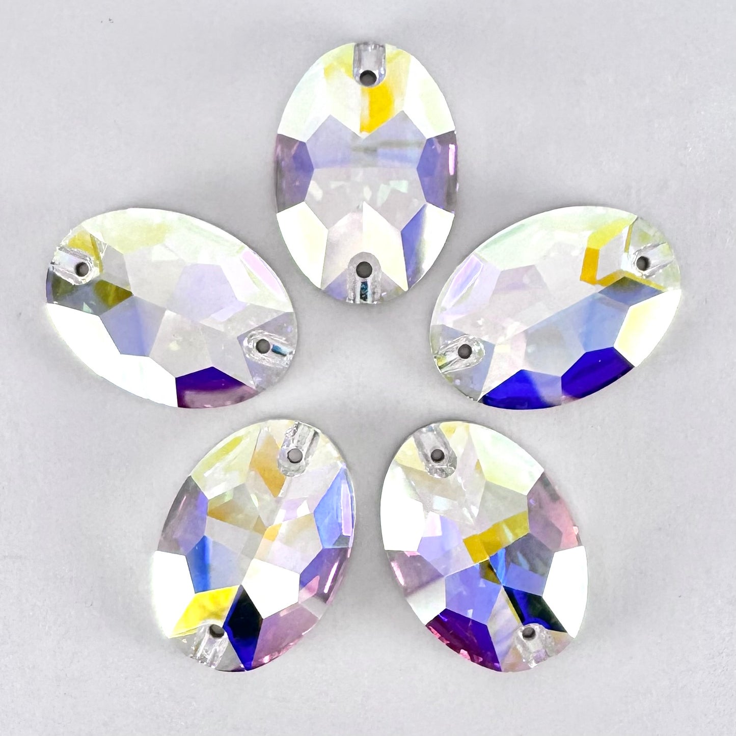 Crystal AB Glass Oval