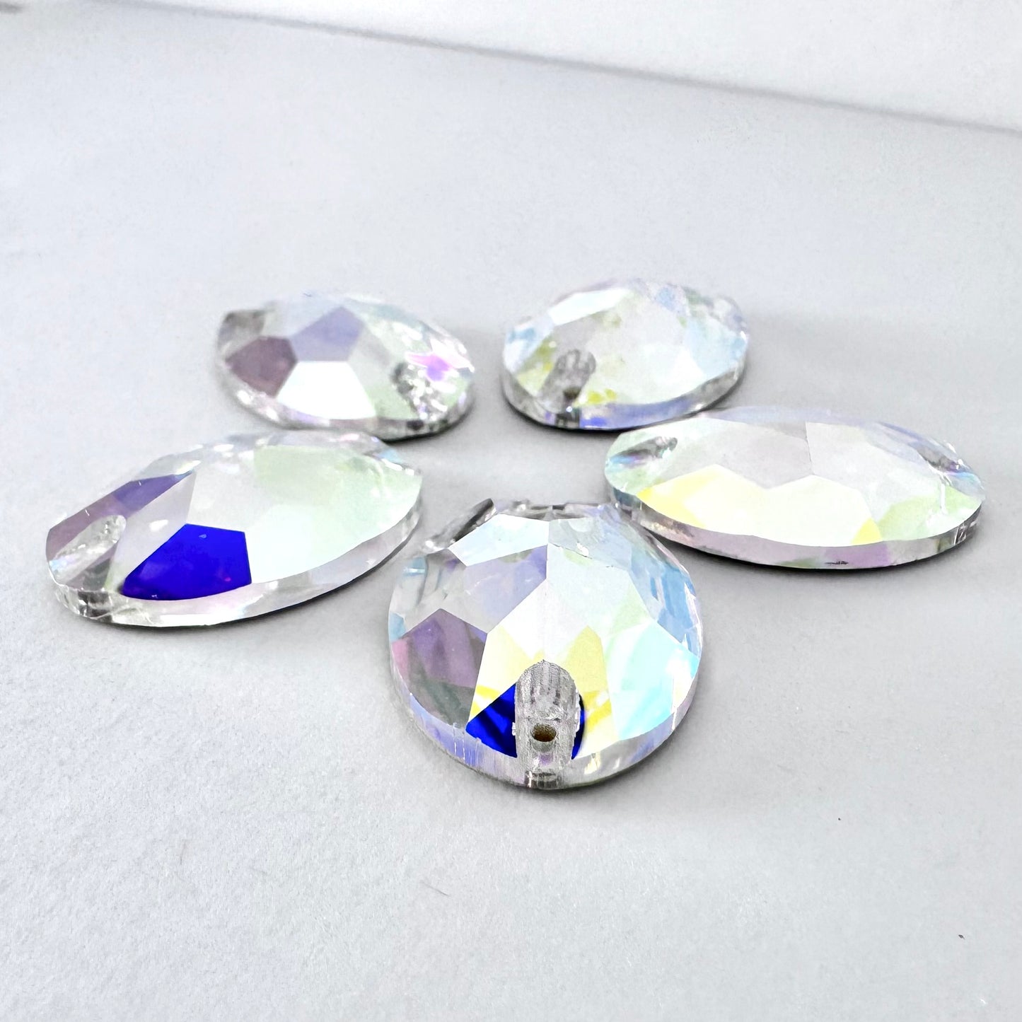 Crystal AB Glass Oval