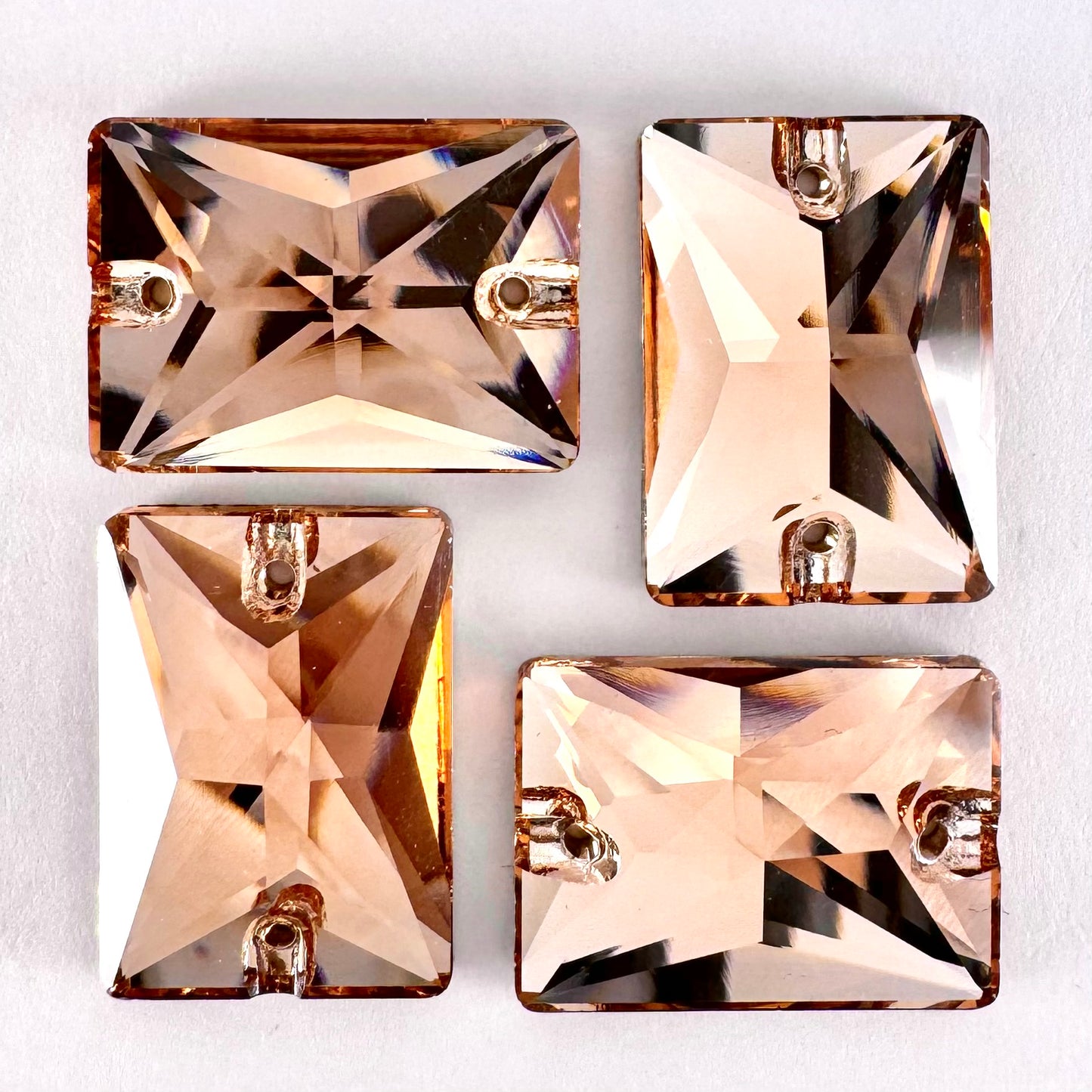 Light Peach Glass Rectangle
